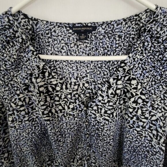 Banana Republic Peplum Blouse Medium BOHO gathered Peasant puff slvs see desc! - Picture 8 of 11